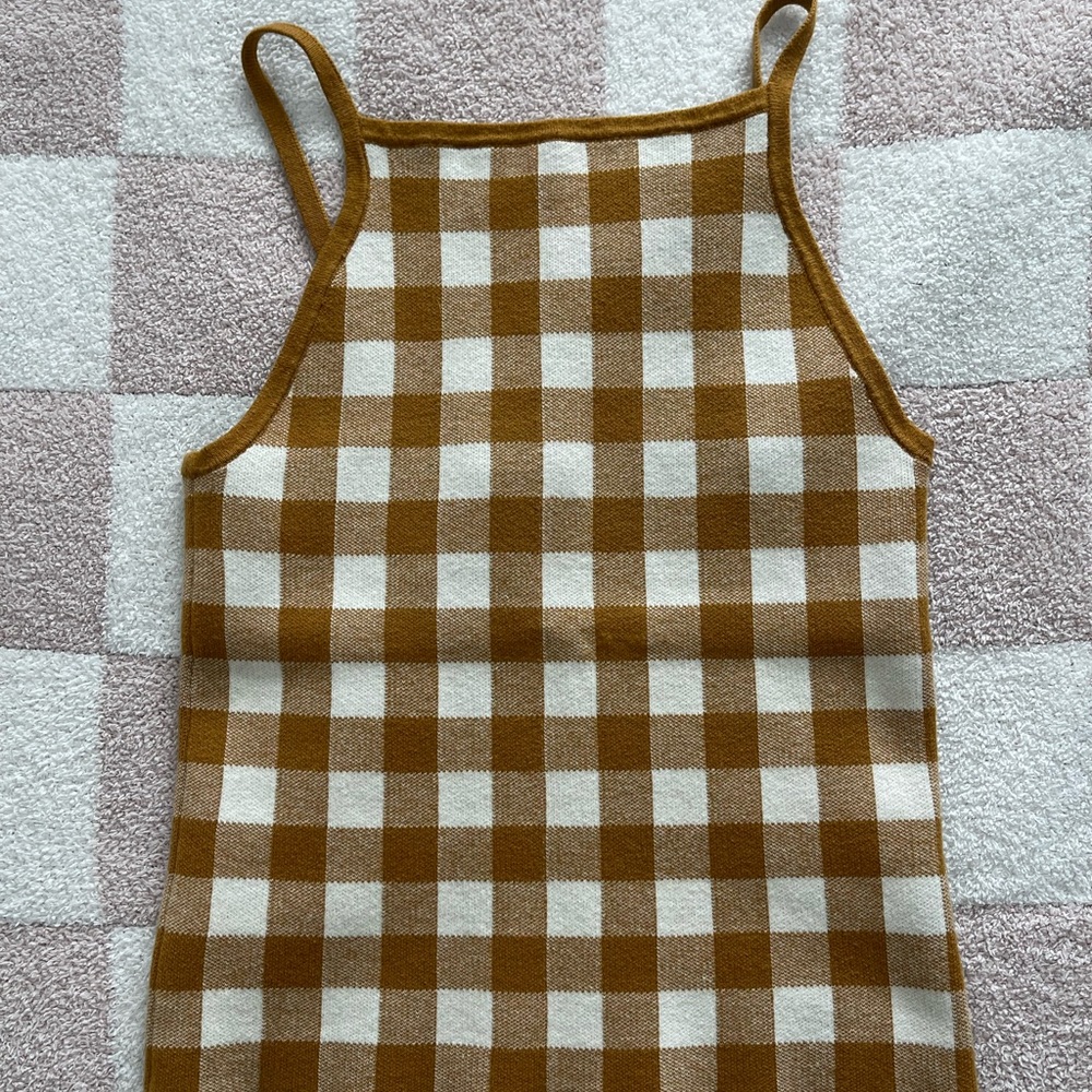 Madewell gingham mustard tank